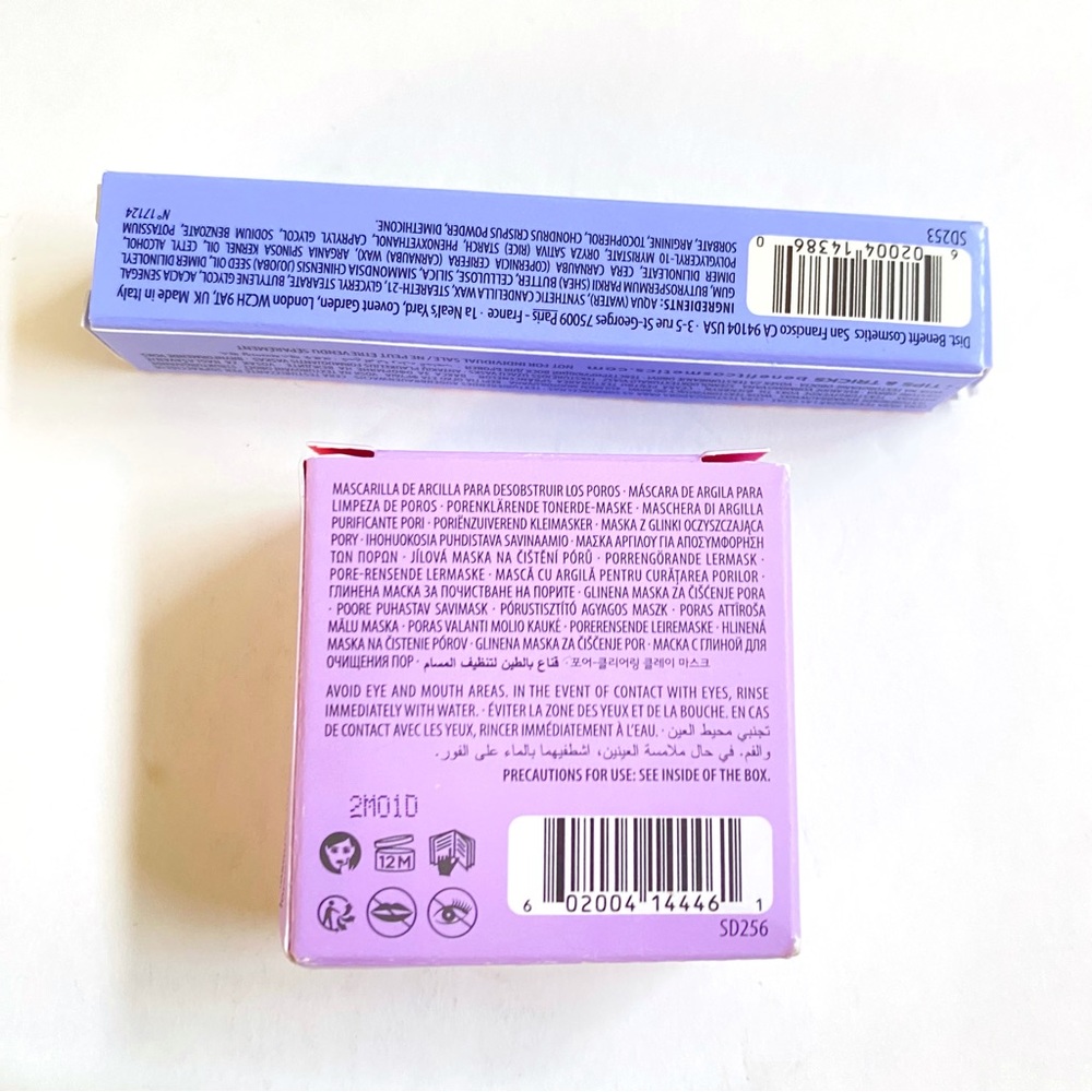BENEFIT make pore decisions cosmetics toiletry bag fluff up brow wax clay mask - Picture 4 of 5